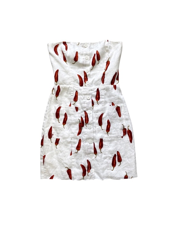 Reformation Dresses & Skirts - Reformation Chili Pepper Linen Strapless Mini Dress 0